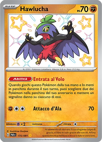Hawlucha Destino di Paldea carta Pokémon italiana SSB