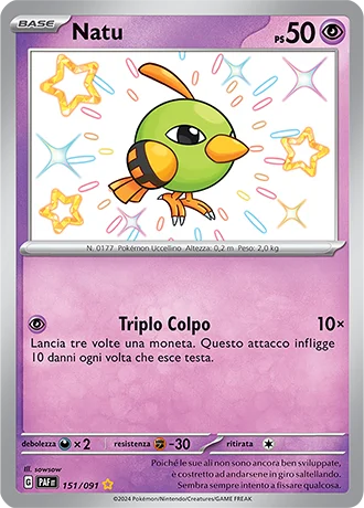 Natu Destino di Paldea carta Pokémon italiana SSB