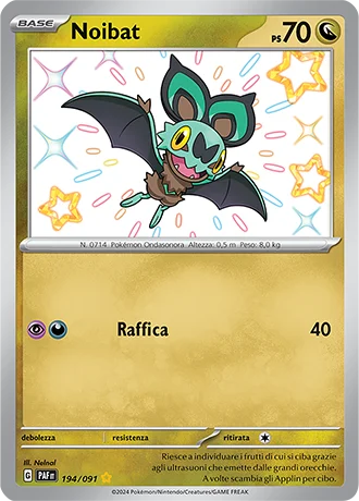 Noibat Destino di Paldea carta Pokémon italiana SSB