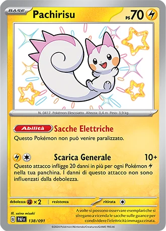 Pachirisu Destino di Paldea carta Pokémon italiana SSB