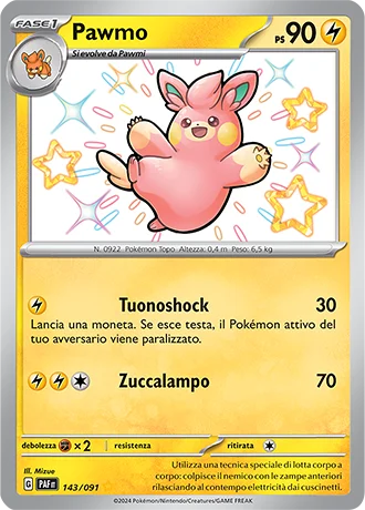 Pawmo Destino di Paldea carta Pokémon italiana SSB