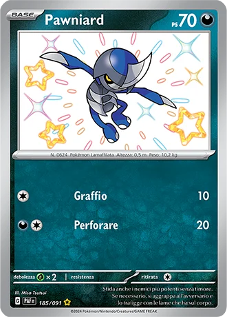 Pawniard Destino di Paldea carta Pokémon italiana SSB