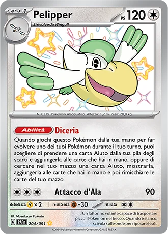 Pelipper Destino di Paldea carta Pokémon italiana SSB