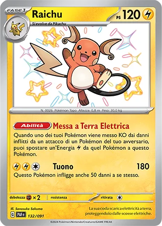 Raichu Destino di Paldea carta Pokémon italiana SSB