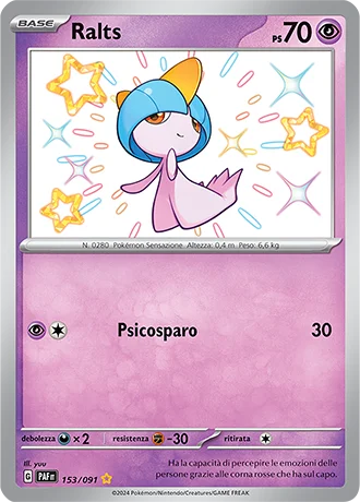 Ralts Destino di Paldea carta Pokémon italiana SSB