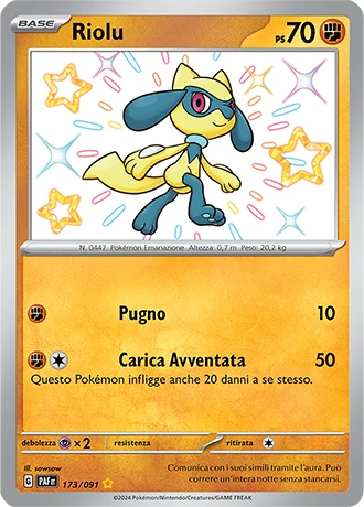 Riolu Destino di Paldea carta Pokémon italiana SSB