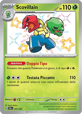 Scovillain Destino di Paldea carta Pokémon italiana SSB