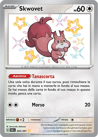 Skwovet Destino di Paldea carta Pokémon italiana SSB