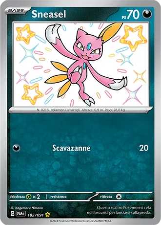 Sneasel Destino di Paldea carta Pokémon italiana SSB