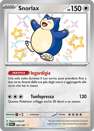 Snorlax Destino di Paldea carta Pokémon italiana SSB