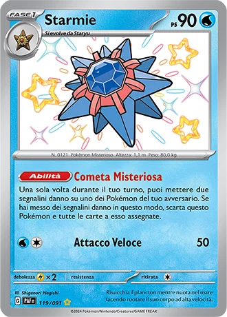 Starmie Destino di Paldea carta Pokémon italiana SSB