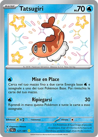 Tatsugiri Destino di Paldea carta Pokémon italiana SSB