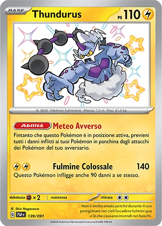 Thundurus Destino di Paldea carta Pokémon italiana SSB