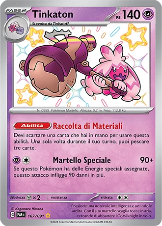 Tinkaton Destino di Paldea carta Pokémon italiana SSB