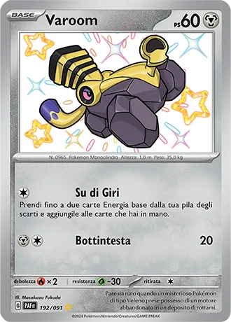 Varoom Destino di Paldea carta Pokémon italiana SSB
