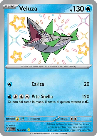 Veluza Destino di Paldea carta Pokémon italiana SSB