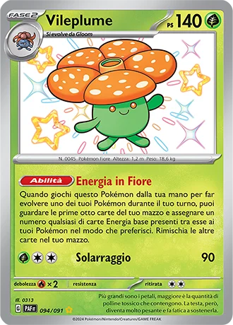 Vileplume Destino di Paldea carta Pokémon italiana SSB