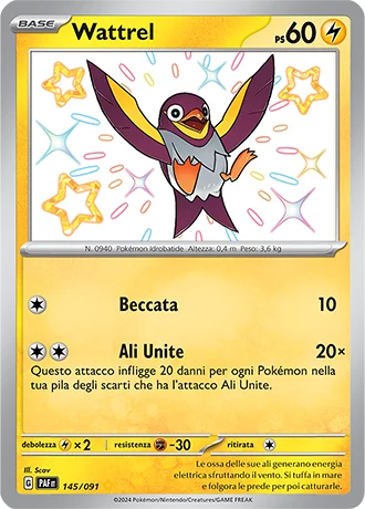 Wattrel Destino di Paldea carta Pokémon italiana SSB