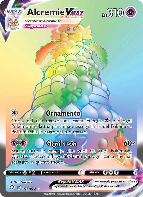 Alcremie VMAX Destino Splendente carta Pokémon italiana RR