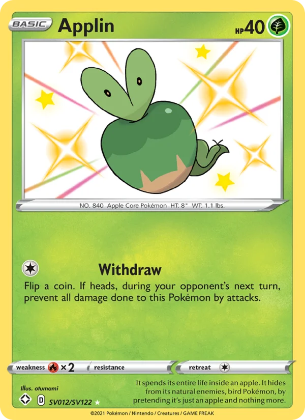 Applin Destino Splendente carta Pokémon italiana