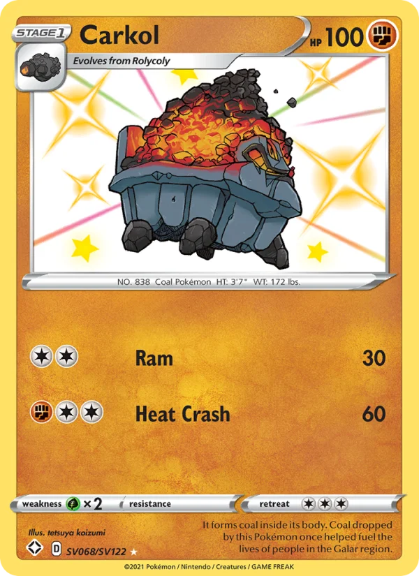 Carkol Destino Splendente carta Pokémon italiana Shiny