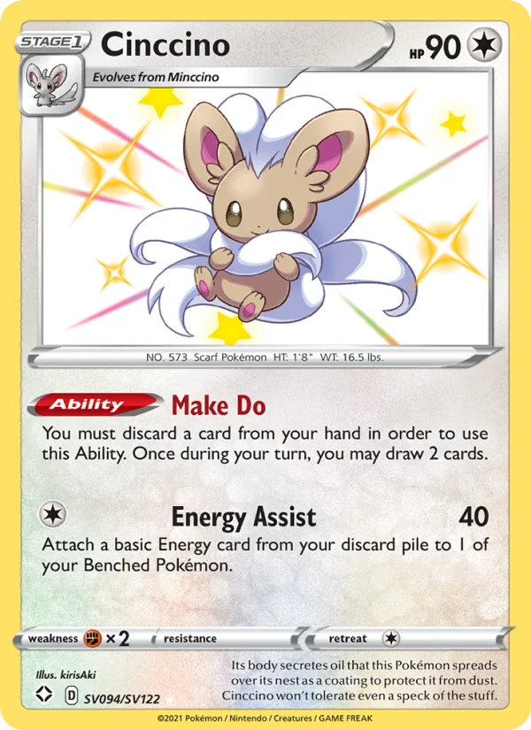 Cinccino Destino Splendente carta Pokémon italiana Shiny