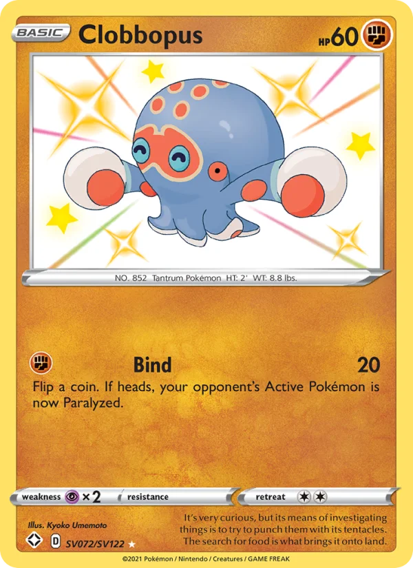 Clobbopus Destino Splendente carta Pokémon italiana Shiny