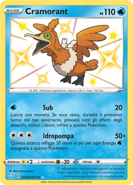 Cramorant Destino Splendente carta Pokémon italiana Shiny