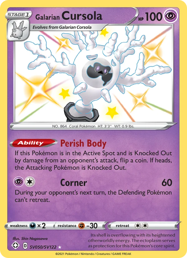 Cursola di Galar Destino Splendente carta Pokémon italiana Shiny