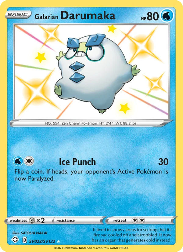 Darumaka di Galar Destino Splendente carta Pokémon italiana Shiny