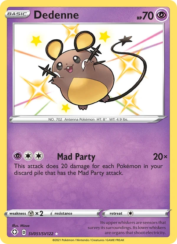Dedenne Destino Splendente carta Pokémon italiana Shiny