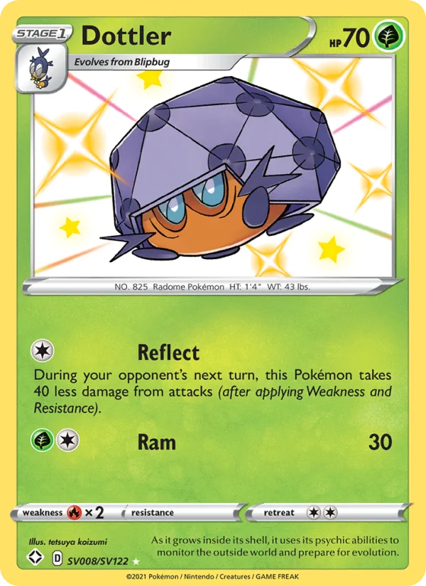 Dottler Destino Splendente carta Pokémon italiana Shiny
