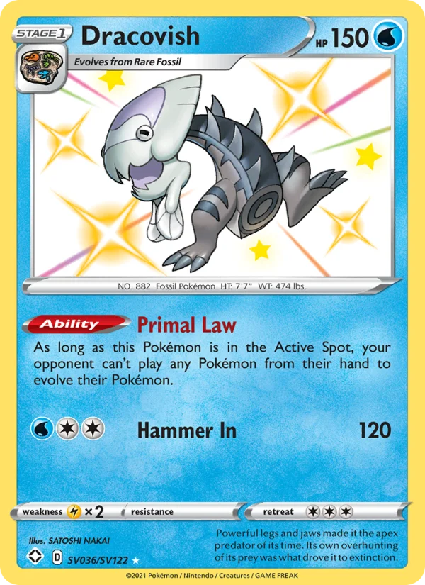 Dracovish Destino Splendente carta Pokémon italiana Shiny