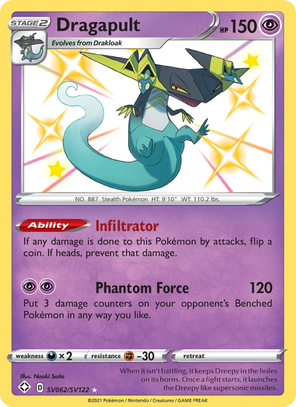 Dragapult Destino Splendente carta Pokémon italiana