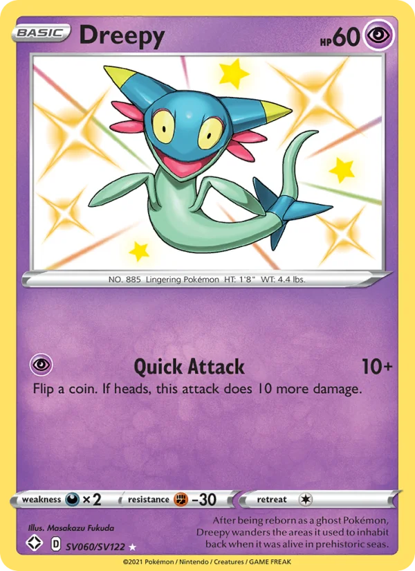 Dreepy Destino Splendente carta Pokémon italiana Shiny