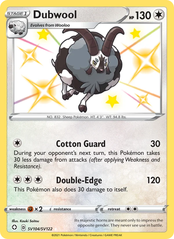 Dubwool Destino Splendente carta Pokémon italiana