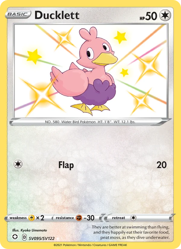 Ducklett Destino Splendente carta Pokémon italiana Shiny