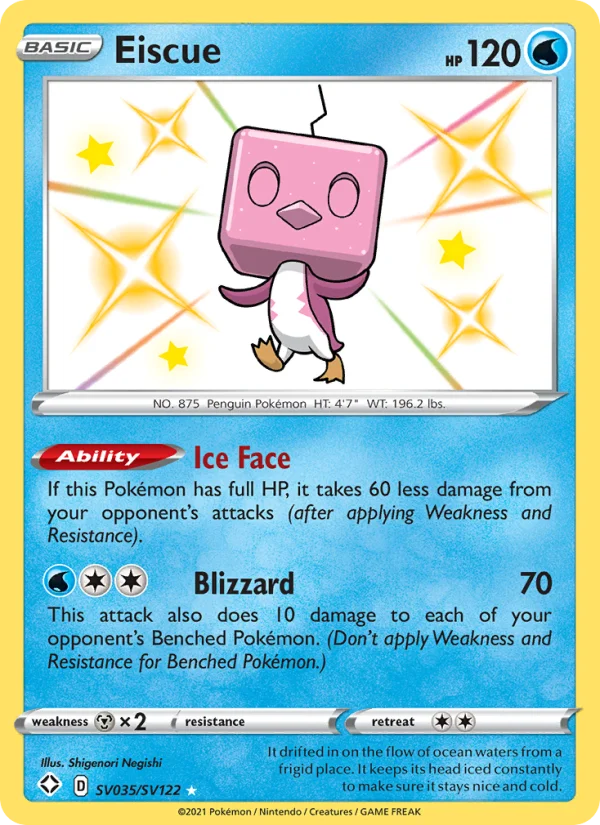 Eiscue Destino Splendente carta Pokémon italiana Shiny