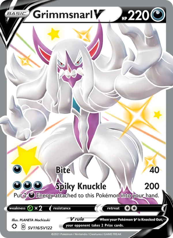 Grimmsnarl V Destino Splendente carta Pokémon italiana Shiny