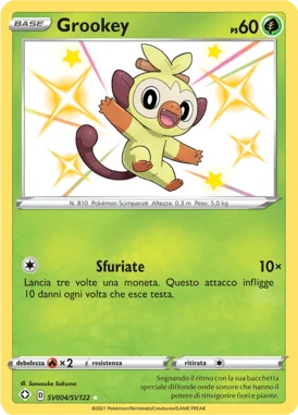 Grookey Destino Splendente carta Pokémon italiana Shiny