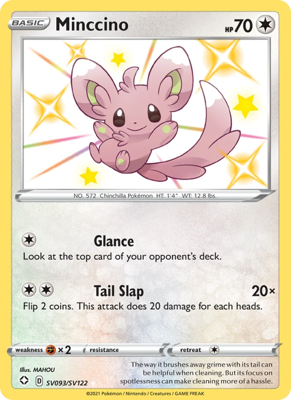 Minccino Destino Splendente carta Pokémon italiana Shiny