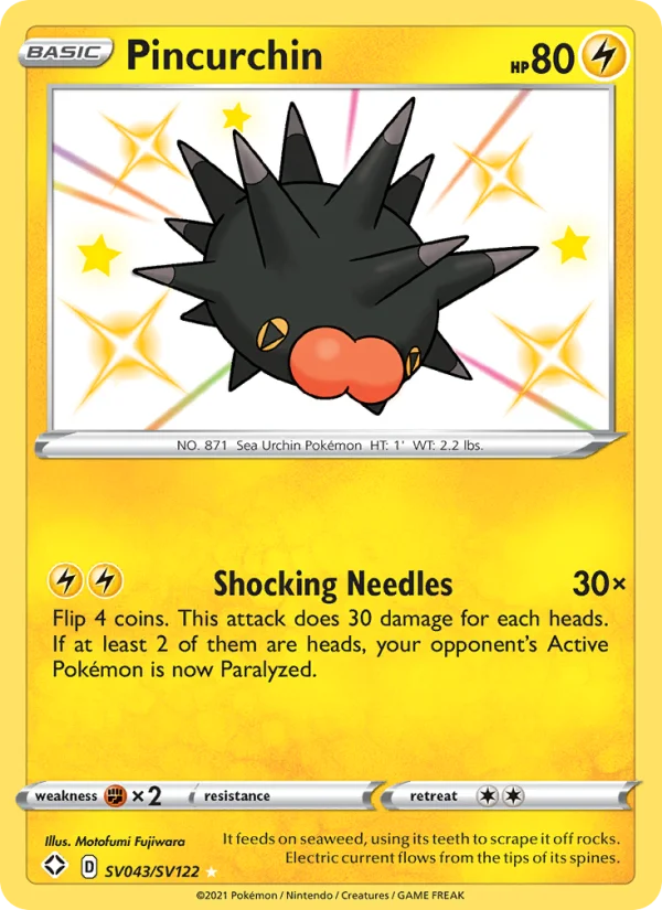 Pincurchin Destino Splendente carta Pokémon italiana Shiny