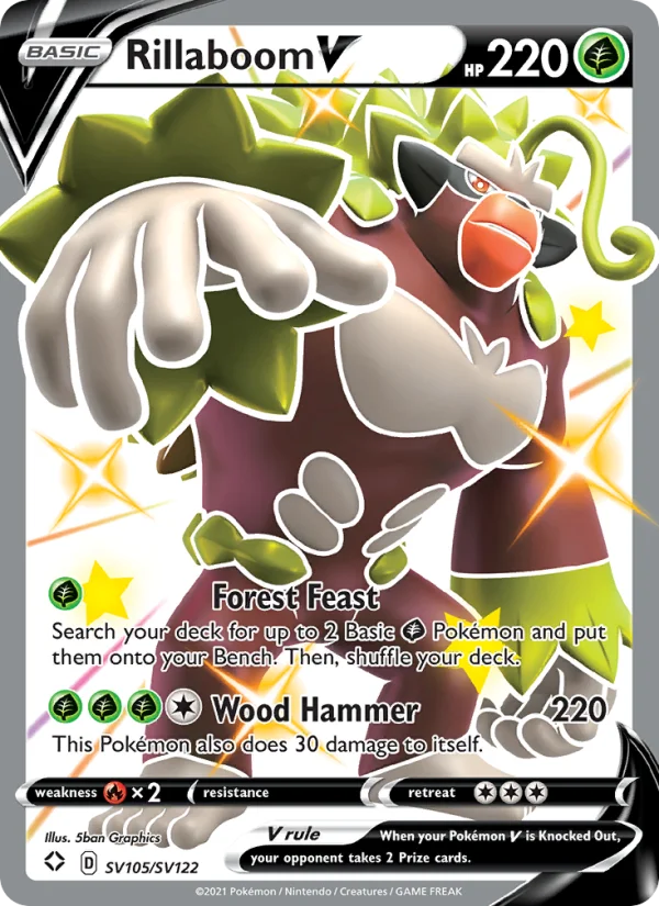 Rillaboom V Destino Splendente carta Pokémon italiana