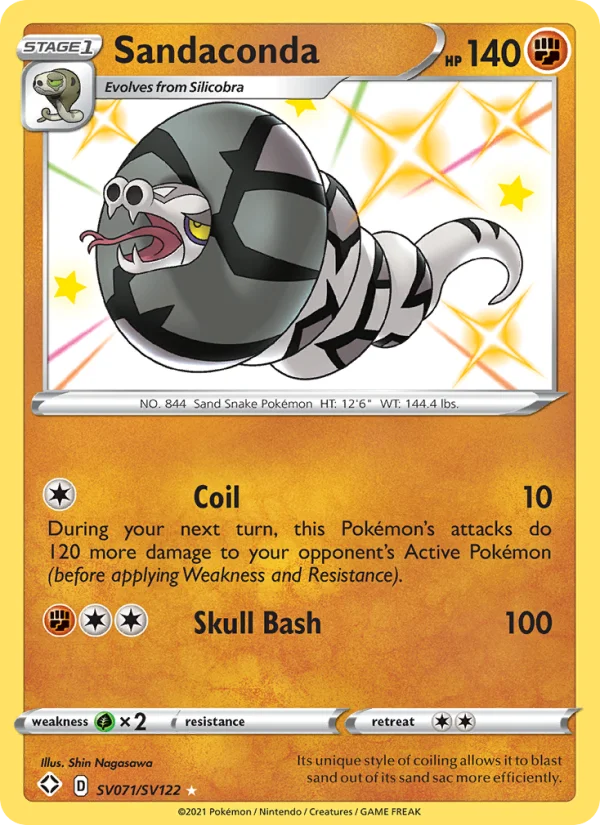 Sandaconda Destino Splendente carta Pokémon italiana