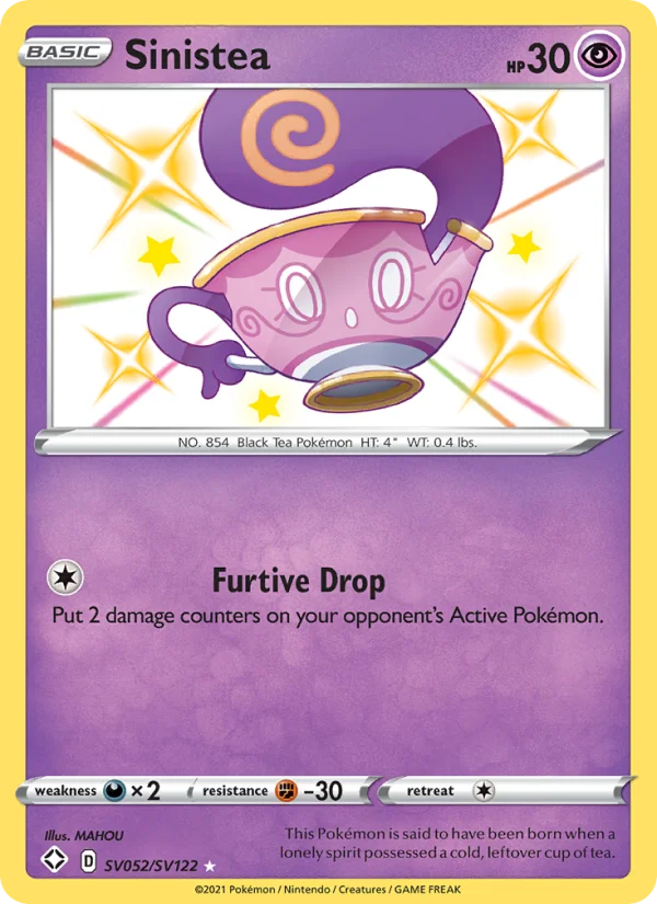 Sinistea Destino Splendente carta Pokémon italiana Shiny