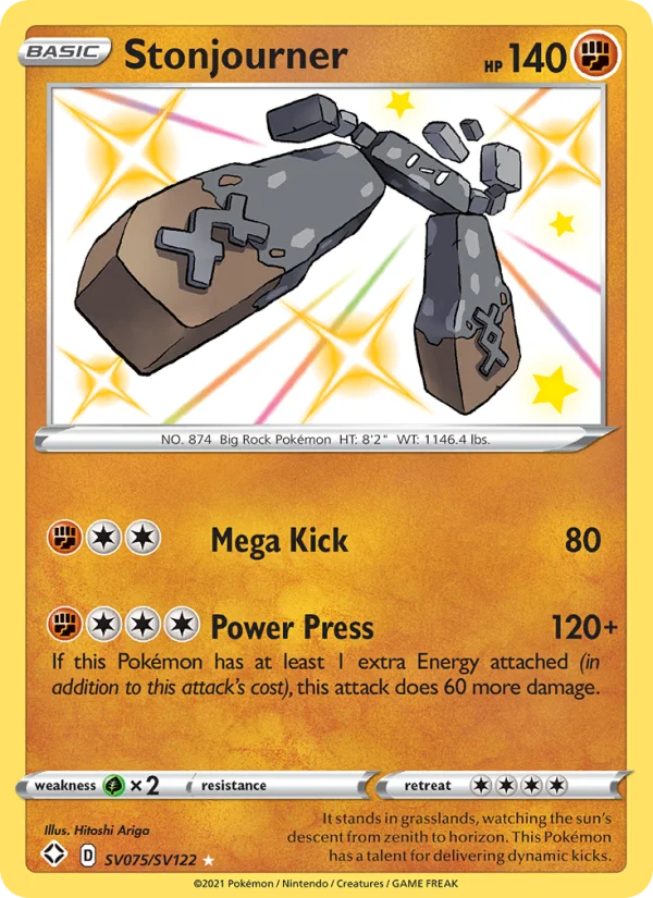 Stonjourner Destino Splendente carta Pokémon italiana Shiny