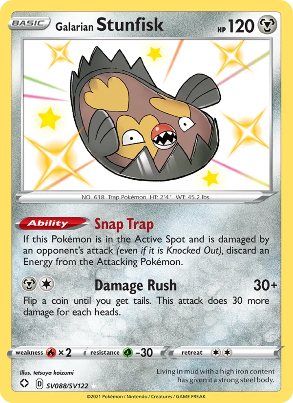Stunfisk di Galar Destino Splendente carta Pokémon italiana