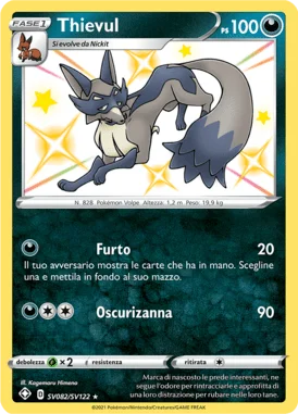 Thievul Destino Splendente carta Pokémon italiana Shiny