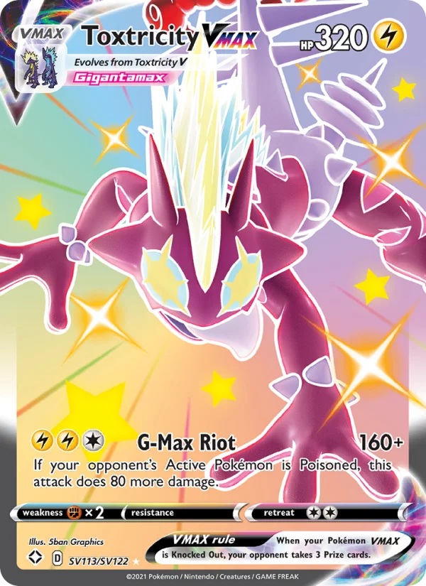 Toxtricity VMAX Destino Splendente carta Pokémon italiana