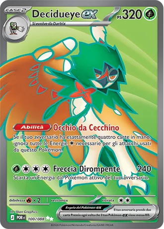 Decidueye ex Equilibrio Perfetto carta Pokémon italiana UR